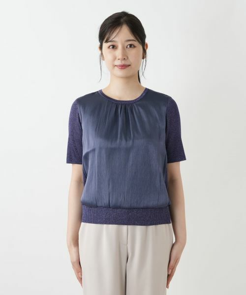 Leilian / レリアン ニット・セーター | 異素材切替ラメニット | 詳細10