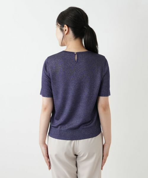 Leilian / レリアン ニット・セーター | 異素材切替ラメニット | 詳細12