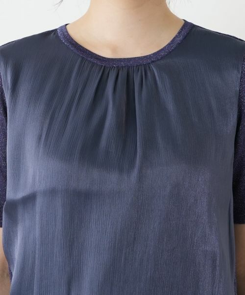 Leilian / レリアン ニット・セーター | 異素材切替ラメニット | 詳細13