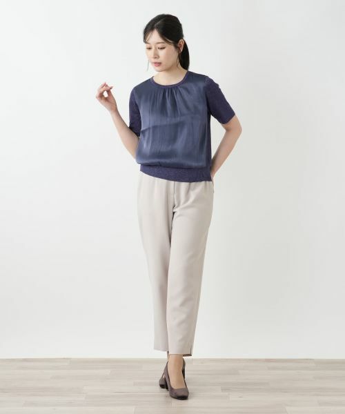 Leilian / レリアン ニット・セーター | 異素材切替ラメニット | 詳細7