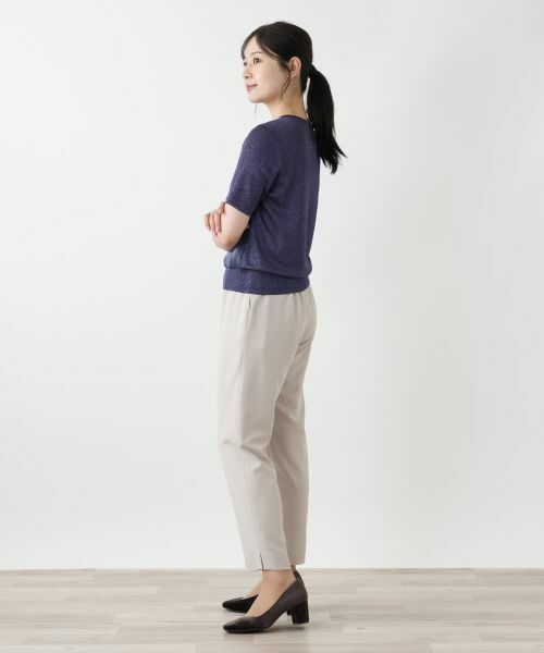 Leilian / レリアン ニット・セーター | 異素材切替ラメニット | 詳細8