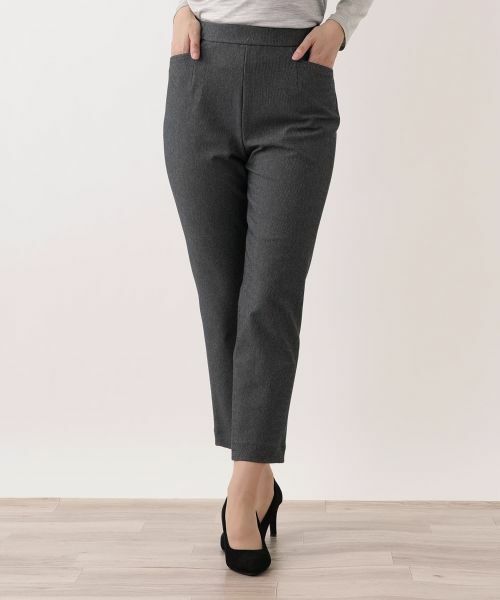 Leilian/レリアン クロップドパンツ【Leilian WHITE LABEL】 チャコール系 11(L)