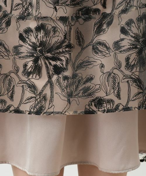 Leilian / レリアン ミニ・ひざ丈スカート | ボタニカル柄シアースカート | 詳細10