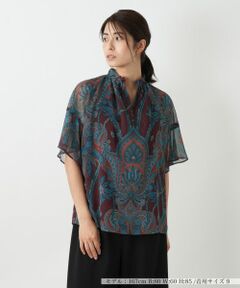 Leilian / レリアン シャツ・ブラウス | ペイズリー柄スキッパーブラウス