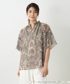 Leilian / レリアン シャツ・ブラウス | ペイズリー柄スキッパーブラウス