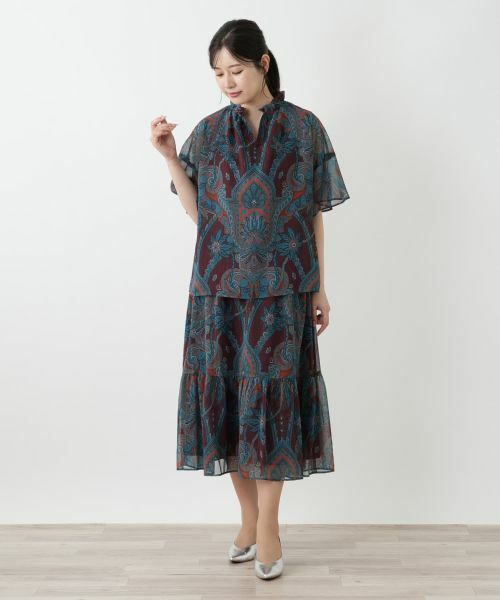 Leilian / レリアン シャツ・ブラウス | ペイズリー柄スキッパーブラウス | 詳細1