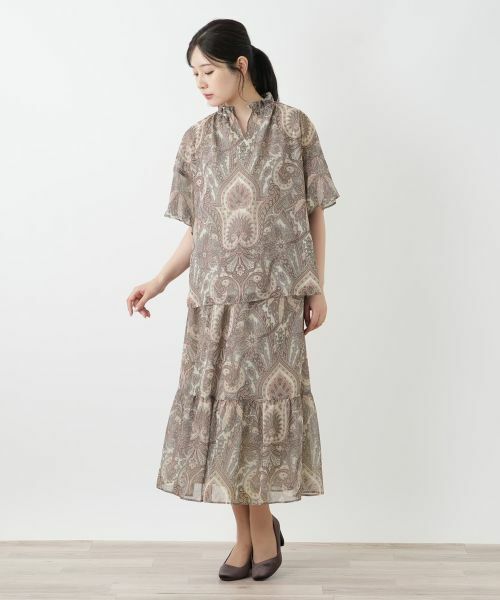 Leilian / レリアン シャツ・ブラウス | ペイズリー柄スキッパーブラウス | 詳細4