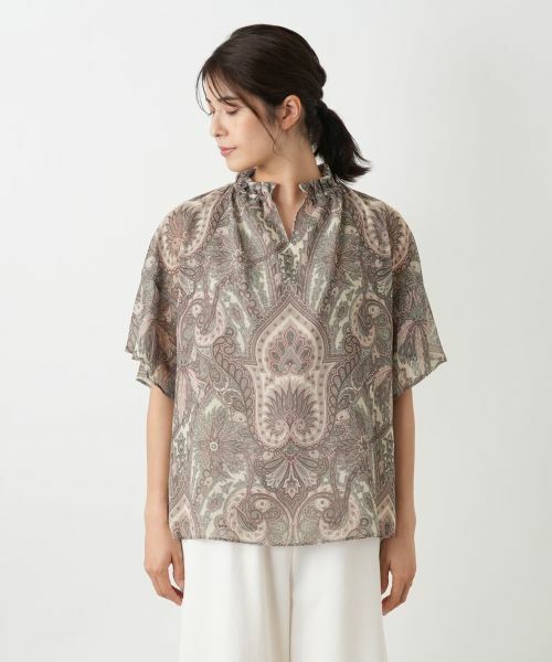 Leilian / レリアン シャツ・ブラウス | ペイズリー柄スキッパーブラウス | 詳細7