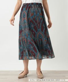 Leilian / レリアン ミニ・ひざ丈スカート | ペイズリー柄ティアードスカート