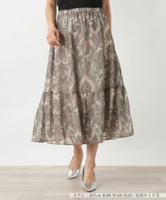 Leilian / レリアン ミニ・ひざ丈スカート | ペイズリー柄ティアードスカート