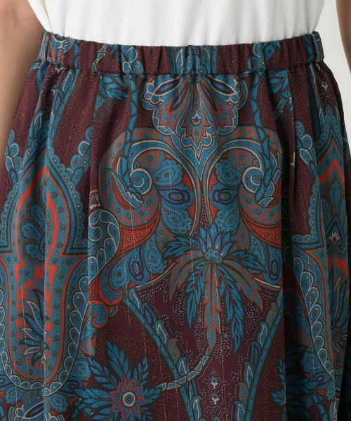 Leilian / レリアン ミニ・ひざ丈スカート | ペイズリー柄ティアードスカート | 詳細10