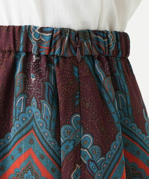 Leilian / レリアン ミニ・ひざ丈スカート | ペイズリー柄ティアードスカート | 詳細11