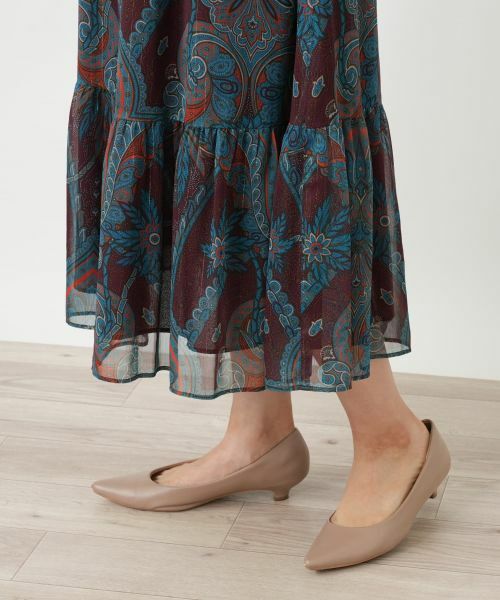 Leilian / レリアン ミニ・ひざ丈スカート | ペイズリー柄ティアードスカート | 詳細12