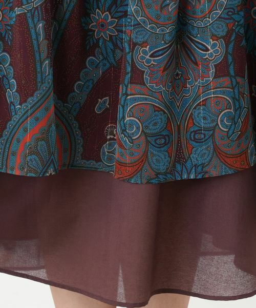 Leilian / レリアン ミニ・ひざ丈スカート | ペイズリー柄ティアードスカート | 詳細13