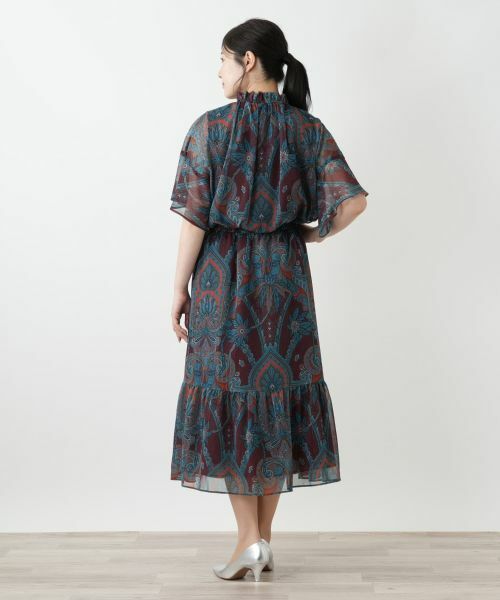 Leilian / レリアン ミニ・ひざ丈スカート | ペイズリー柄ティアードスカート | 詳細3