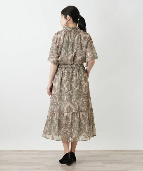 Leilian / レリアン ミニ・ひざ丈スカート | ペイズリー柄ティアードスカート | 詳細6