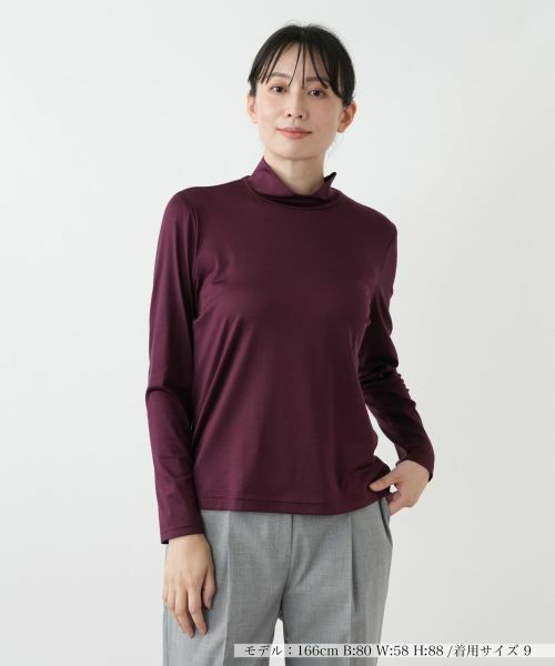 Leilian / レリアン カットソー | ハイネックカットソー(ボルドー)