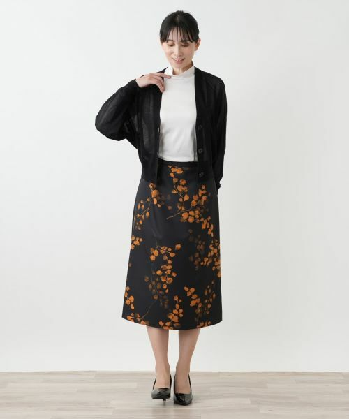 Leilian / レリアン ミニ・ひざ丈スカート | 花柄プリントスカート【Leilian WHITE LABEL】 | 詳細1