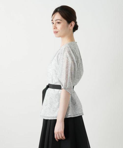 Leilian / レリアン シャツ・ブラウス | ボタニカル柄リボンブラウス | 詳細6