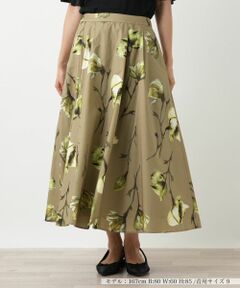 Leilian / レリアン ミニ・ひざ丈スカート | フラワープリントスカート