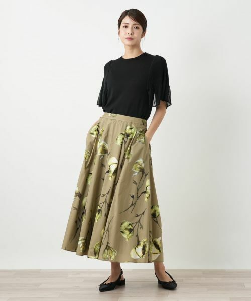 Leilian / レリアン ミニ・ひざ丈スカート | フラワープリントスカート | 詳細1