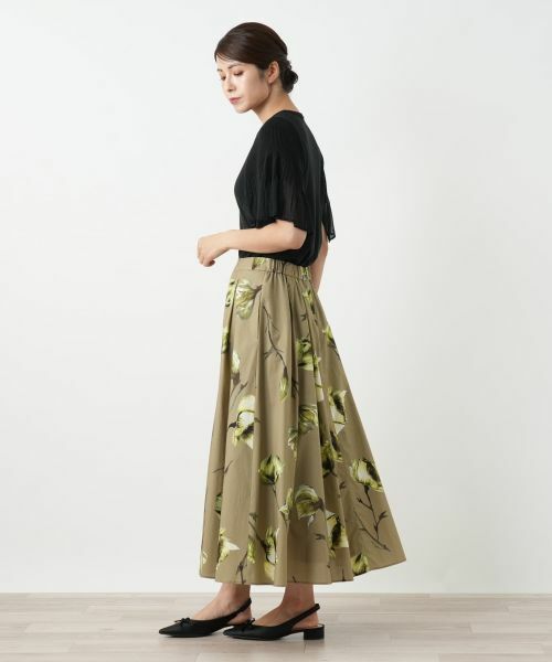 Leilian / レリアン ミニ・ひざ丈スカート | フラワープリントスカート | 詳細2