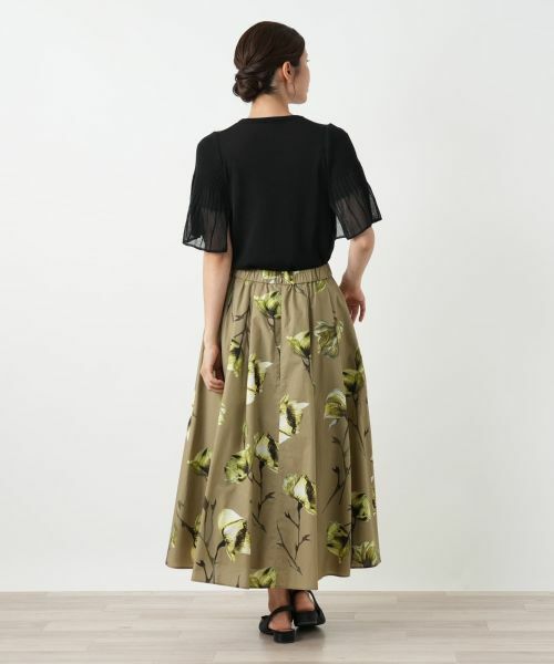 Leilian / レリアン ミニ・ひざ丈スカート | フラワープリントスカート | 詳細3