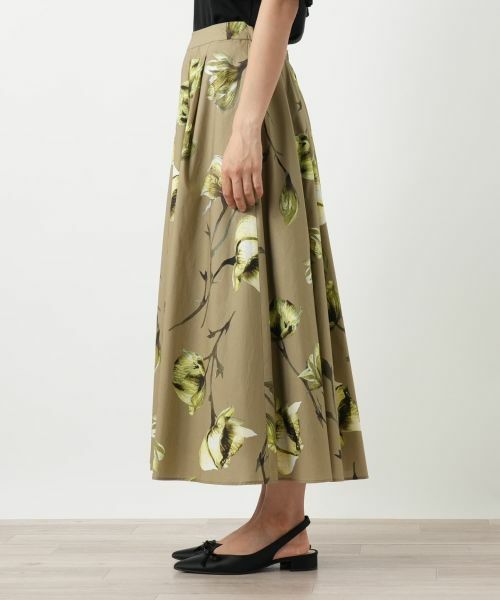 Leilian / レリアン ミニ・ひざ丈スカート | フラワープリントスカート | 詳細5