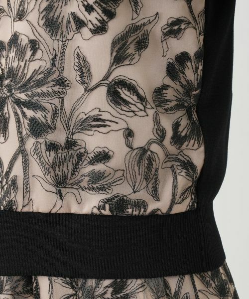 Leilian / レリアン カーディガン・ボレロ | ボタニカル柄切替カーディガン | 詳細10