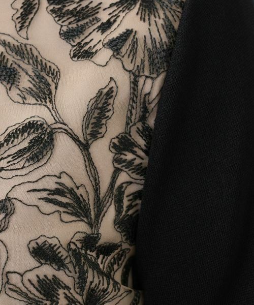 Leilian / レリアン カーディガン・ボレロ | ボタニカル柄切替カーディガン | 詳細11