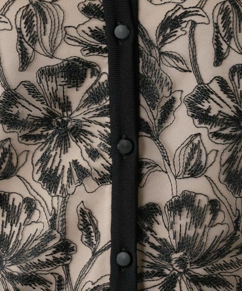 Leilian / レリアン カーディガン・ボレロ | ボタニカル柄切替カーディガン | 詳細12