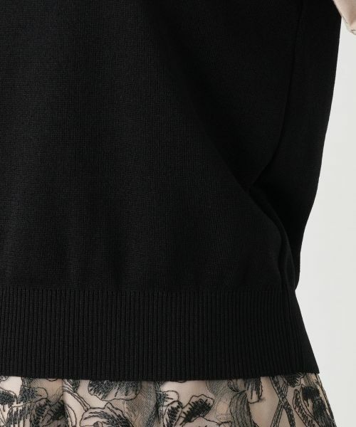 Leilian / レリアン ニット・セーター | レイヤード風ボタニカル柄ブラウス | 詳細10