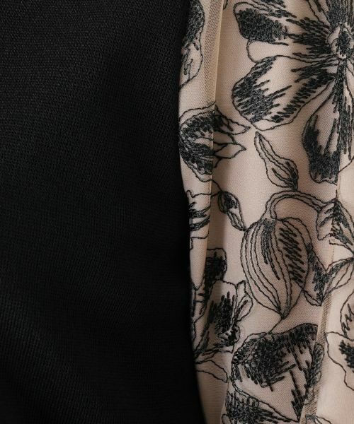 Leilian / レリアン ニット・セーター | レイヤード風ボタニカル柄ブラウス | 詳細11