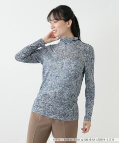 Leilian / レリアン カットソー | ラメペイズリー柄ハイネックカットソー【Leilian WHITE LABEL】