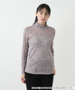 Leilian / レリアン カットソー | ラメペイズリー柄ハイネックカットソー【Leilian WHITE LABEL】