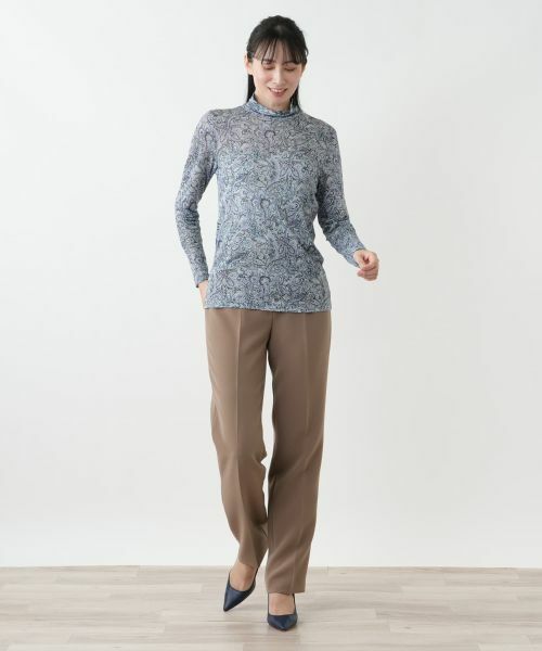 Leilian / レリアン カットソー | ラメペイズリー柄ハイネックカットソー【Leilian WHITE LABEL】 | 詳細1