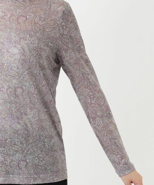 Leilian / レリアン カットソー | ラメペイズリー柄ハイネックカットソー【Leilian WHITE LABEL】 | 詳細12