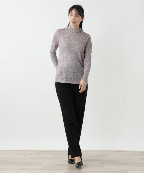 Leilian / レリアン カットソー | ラメペイズリー柄ハイネックカットソー【Leilian WHITE LABEL】 | 詳細4