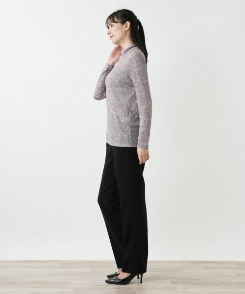 Leilian / レリアン カットソー | ラメペイズリー柄ハイネックカットソー【Leilian WHITE LABEL】 | 詳細5