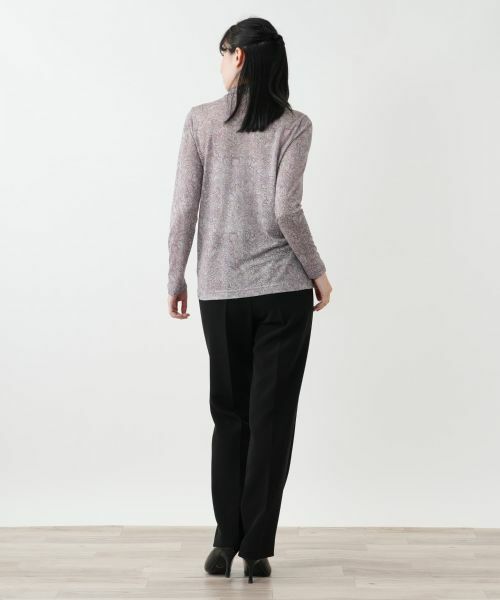 Leilian / レリアン カットソー | ラメペイズリー柄ハイネックカットソー【Leilian WHITE LABEL】 | 詳細6