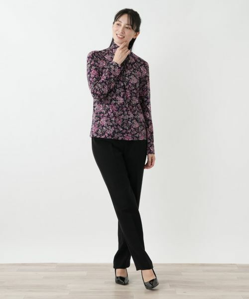 Leilian / レリアン カットソー | ペイズリー柄ハイネックカットソー【Leilian WHITE LABEL】 | 詳細1