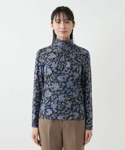 Leilian / レリアン カットソー | ペイズリー柄ハイネックカットソー【Leilian WHITE LABEL】 | 詳細7