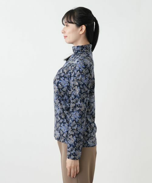 Leilian / レリアン カットソー | ペイズリー柄ハイネックカットソー【Leilian WHITE LABEL】 | 詳細8