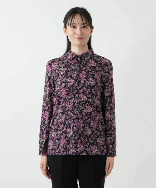 Leilian / レリアン ポロシャツ | ペイズリー柄ブラウス【Leilian WHITE LABEL】 | 詳細7