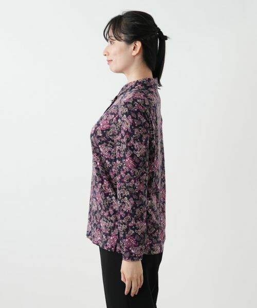 Leilian / レリアン ポロシャツ | ペイズリー柄ブラウス【Leilian WHITE LABEL】 | 詳細8