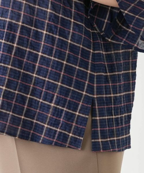 Leilian / レリアン シャツ・ブラウス | チェック柄フレアスリーブブラウス【Leilian WHITE LABEL】 | 詳細10