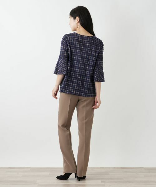 Leilian / レリアン シャツ・ブラウス | チェック柄フレアスリーブブラウス【Leilian WHITE LABEL】 | 詳細3