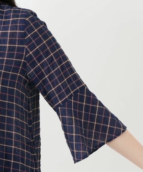 Leilian / レリアン シャツ・ブラウス | チェック柄フレアスリーブブラウス【Leilian WHITE LABEL】 | 詳細9