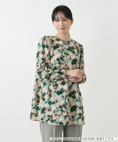 Leilian / レリアン シャツ・ブラウス | 花柄チュニックブラウス【Leilian WHITE LABEL】