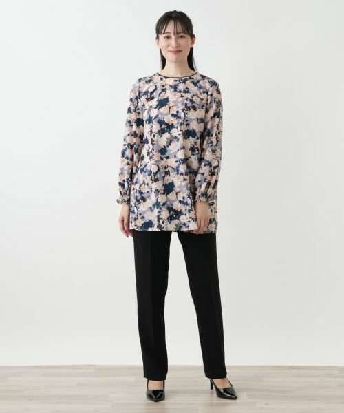 Leilian / レリアン シャツ・ブラウス | 花柄チュニックブラウス【Leilian WHITE LABEL】 | 詳細1